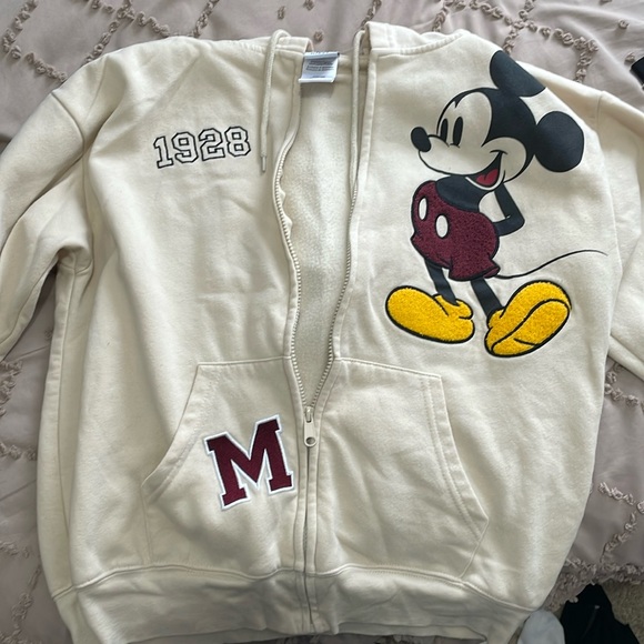 Disney Tops - Disney, size M, color ivory , zip up sweatshirt